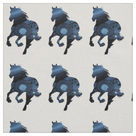 Blue Horse Wilderness Fabric Stoff