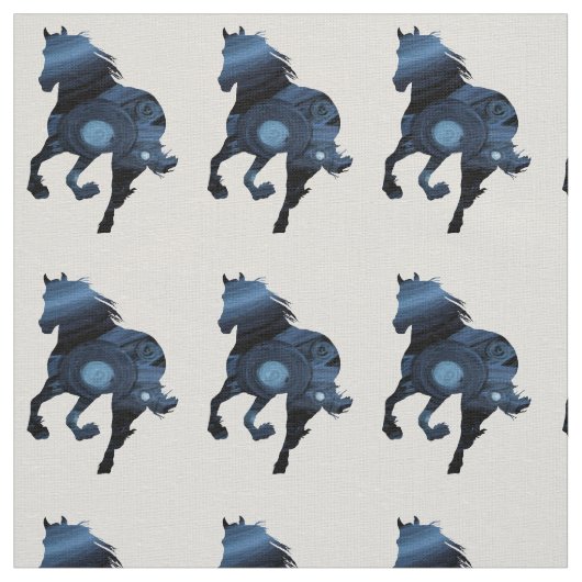 Blue Horse Wilderness Fabric Stoff (Muster)