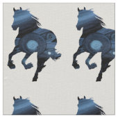 Blue Horse Wilderness Fabric Stoff (Nahaufnahme)