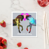 Blue Horses Personalisiert Paper Napkins Serviette (Beispiel)