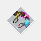 Blue Horses Personalisiert Paper Napkins Serviette (Ecke)