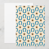 Blue Horseshoe Brown Einladung (Vorne/Hinten)