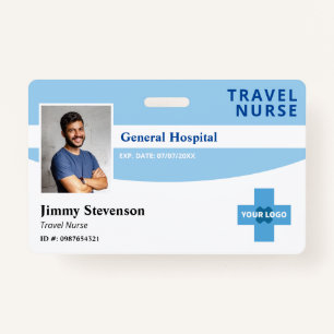 Blue Hospital Employee Foto ID mit Logo Ausweis