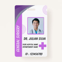 Blue Hospital Employee ID Badge Template Ausweis
