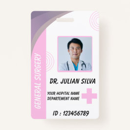 Blue Hospital Employee ID Badge Template Ausweis