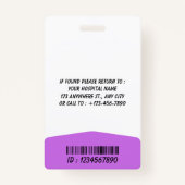 Blue Hospital Logo Employee Photo ID Badge Ausweis (Rückseite)