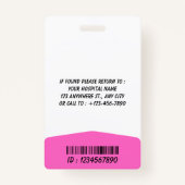 Blue Hospital Logo Employee Photo ID Badge Ausweis (Rückseite)