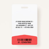 Blue Hospital Logo Employee Photo ID Badge Ausweis (Rückseite)