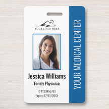 Blue Hospital Medical Employee Foto ID