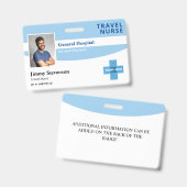 Blue Hospital Mitarbeiter Foto-ID mit Logo Ausweis (Vorder- & Rückseite)