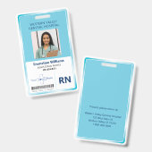 Blue Hospital Nurse Mitarbeiter Foto ID Ausweis (Vorder- & Rückseite)