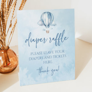 Blue Hot Air Ballon Baby Duschdusche Windelwanne Sockelschild
