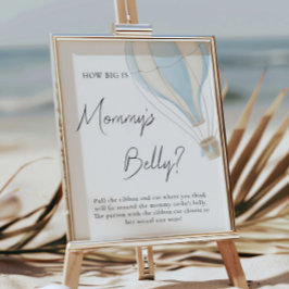 Blue Hot Air Ballon Baby Dusche Big Mommys Bly Poster