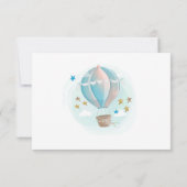 Blue Hot Air Ballon Baby Dusche Danke Karte (Rückseite)