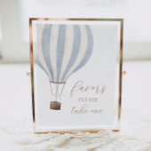 Blue Hot Air Ballon Baby Dusche Favorit Schild