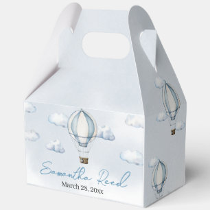 Blue Hot Air Ballon Baby Dusche Gefallen Box Geschenkschachtel