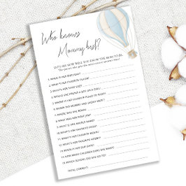 Blue Hot Air Ballon Baby Dusche weiß Mommy Best