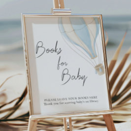 Blue Hot Air Ballon Babydusche Bücher für Baby Poster