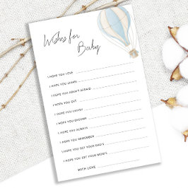 Blue Hot Air Ballon Babydusche wünscht sich für Ba