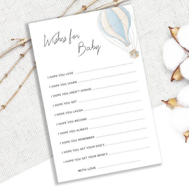 Blue Hot Air Ballon Babydusche wünscht sich für Ba (Von Creator hochgeladen)