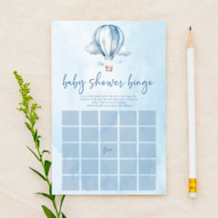 Blue Hot Air Ballon Bingo Baby Showspiel