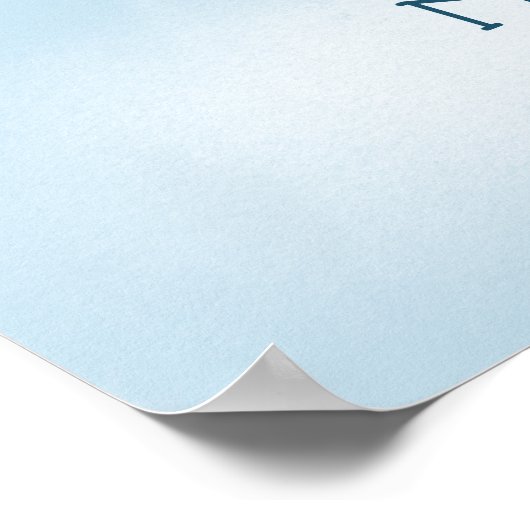 Blue Hot Air Ballon Birthday Party Willkommenszeic Poster (Ecke)