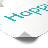 Blue Hot Air Ballon Birthday Poster (Ecke)