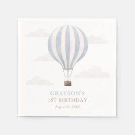 Blue Hot Air Ballon Birthday Serviette