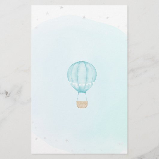 Blue Hot Air Ballon Birthday Trivia (Rückseite)