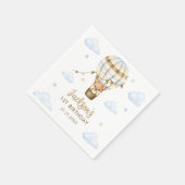 Blue Hot Air Ballon Boy 1. Geburtstag Serviette (Ecke)