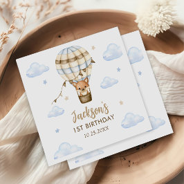 Blue Hot Air Ballon Boy 1. Geburtstag Serviette