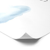 Blue Hot Air Ballon Boy Baby Dusche Begrüßungszeic Poster (Ecke)