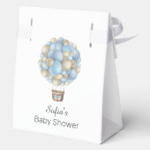 Blue Hot Air Ballon Boy Baby Dusche Geschenkschachtel (Rückseite)