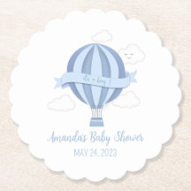 Blue Hot Air Ballon Boy Baby Dusche