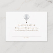 Blue Hot Air Ballon Boy Baby Dusche Windel Raffel Begleitkarte (Vorderseite)