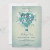 Blue Hot Air Ballon Boys Baby Dusche Einladung (Vorderseite)