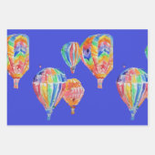 Blue Hot Air Ballon Boys Ballons Blue Watercolor Geschenkpapier Set (Vorderseite)