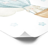 Blue Hot Air Ballon, Elephant, Sterne, Junge Kinde Fotodruck (Ecke)