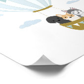 Blue Hot Air Ballon Hunde Kinderzimmer Decor Poste Poster (Ecke)