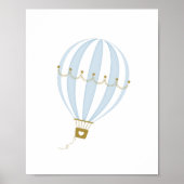 Blue Hot Air Ballon Kinderzimmer & Kids Room Poste Poster (Vorne)