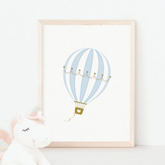 Blue Hot Air Ballon Kinderzimmer & Kids Room Poste Poster