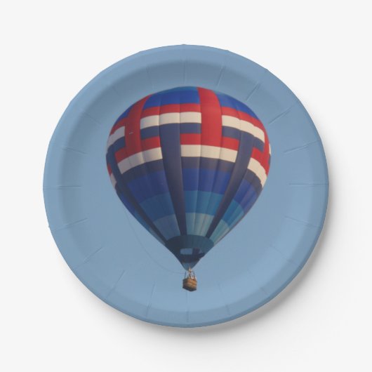 Blue Hot Air Ballon Paper Teller (Vorderseite)