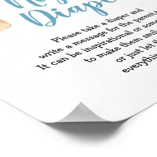 Blue Hot Air Ballon Spate Night Diapers signieren Poster (Ecke)