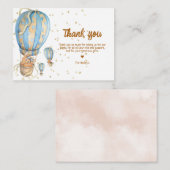 Blue Hot Air Ballon Vielen Dank Mitteilungskarte (Vorne/Hinten)