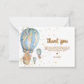 Blue Hot Air Ballon Vielen Dank Mitteilungskarte (Vorderseite)