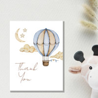 Blue Hot Air Ballon White Baby Dusche