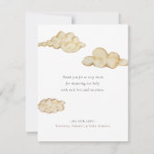 Blue Hot Air Ballon White Baby Dusche Dankeskarte (Rückseite)