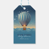 Blue Hot Air Balloon Adventure erwartet Baby Showe Geschenkanhänger (Vorderseite)
