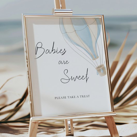 Blue Hot Air Balloon Baby Dusche Babys sind süß Poster