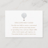 Blue Hot Air Balloon Baby Dusche Begleitkarte (Vorderseite)